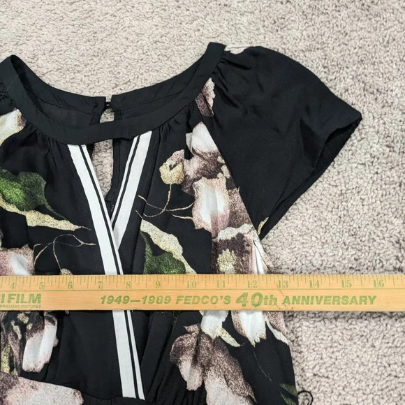 Anthropologie Maeve Bergenia Cropped Wide Leg Jumpsuit Floral Print Women's 2P - Picture 4 of 10